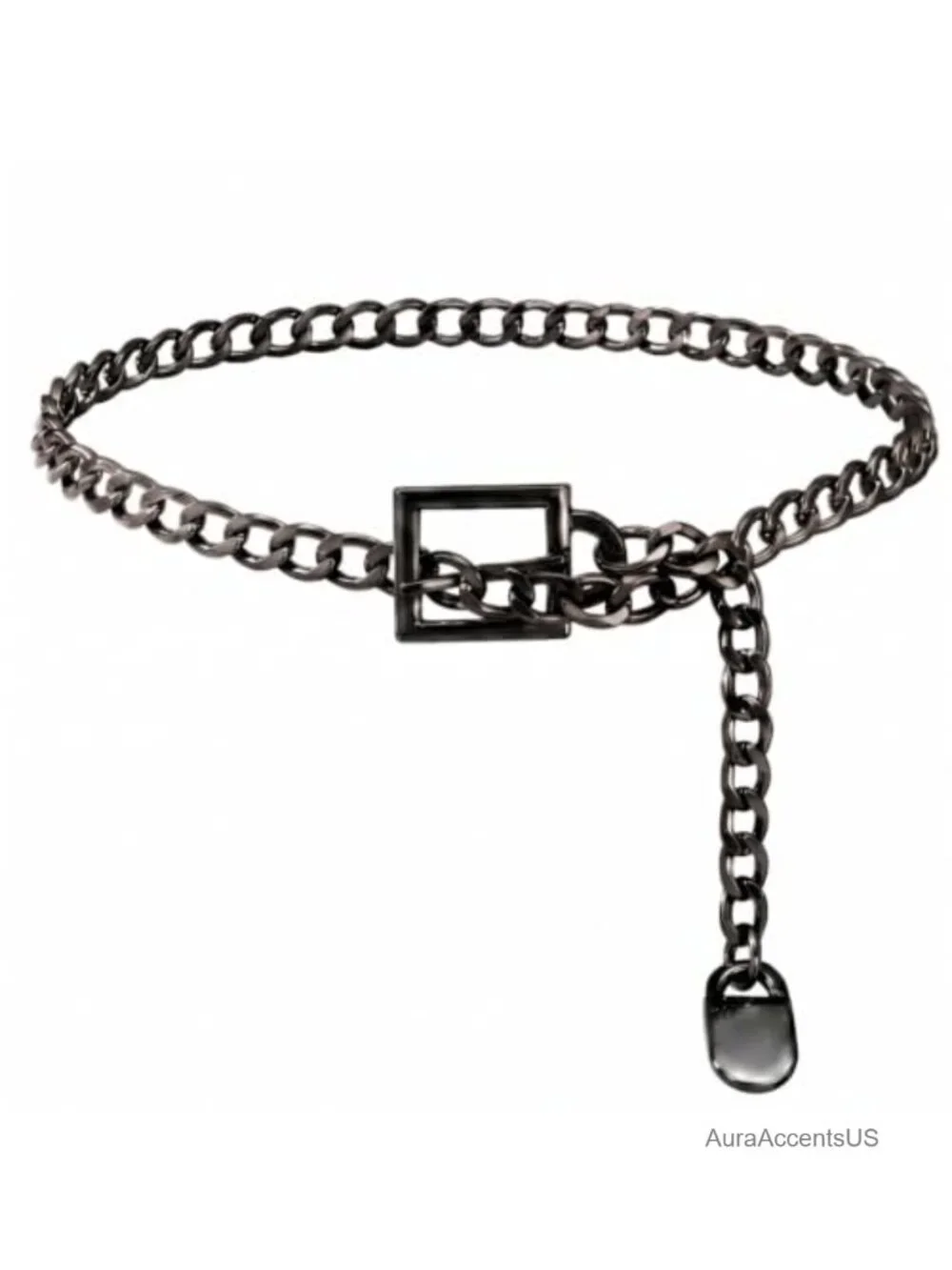 Metal Concho Chain Belt for Women Western Cowgirl Adjustable 45